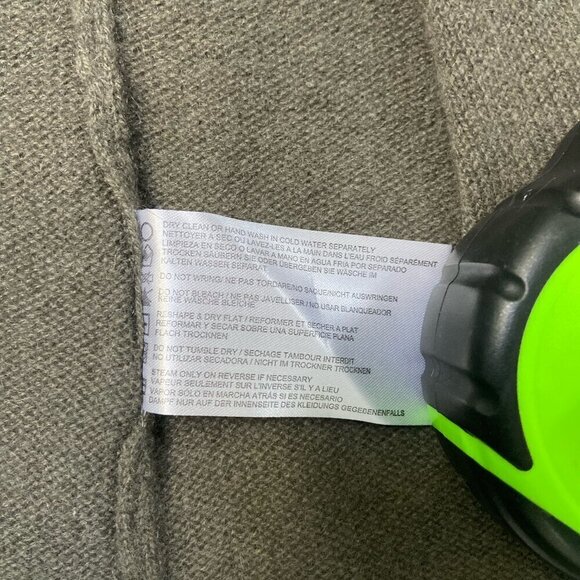 Minnie Rose 100% Cashmere Open Front Duster Cardigan Sweater Green/Brown Sz Med - Picture 9 of 9